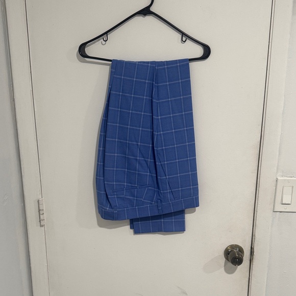 Stylish Blue Plaid Men's Blazer - Picture 2 of 2